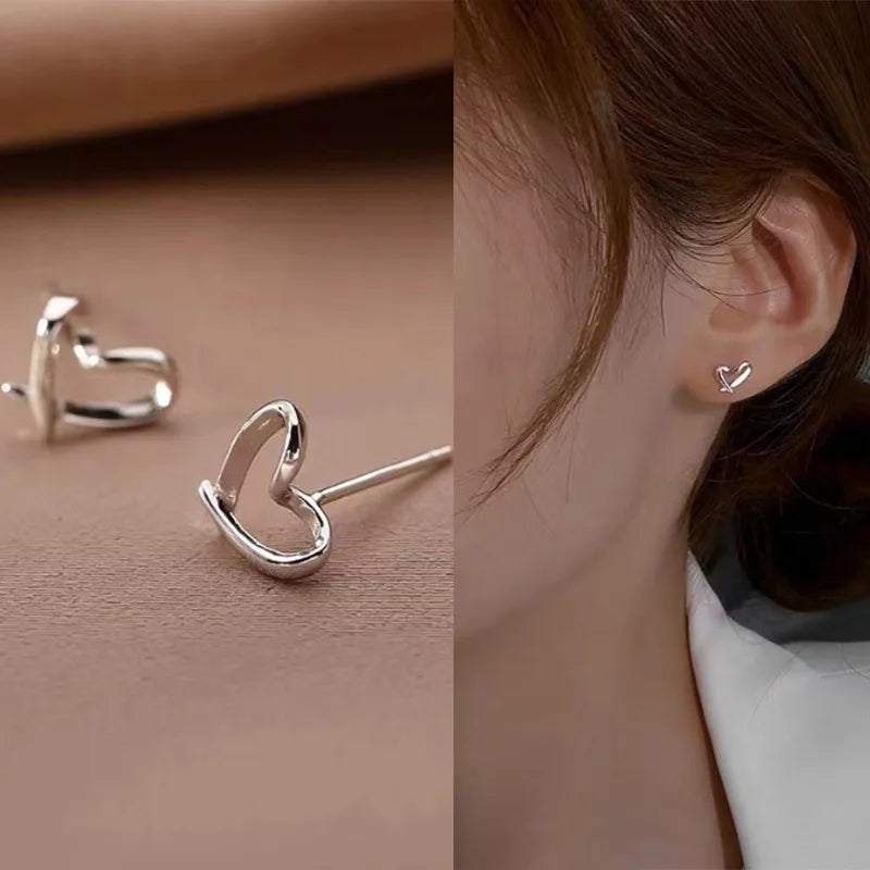 Tiny Metal Charm Stud Earrings