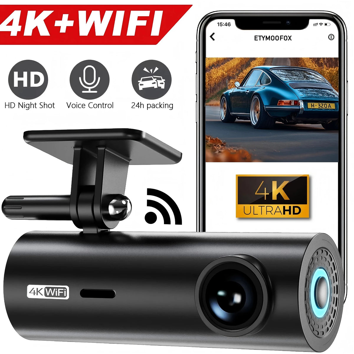 🖤 Mini 4K Dash Cam