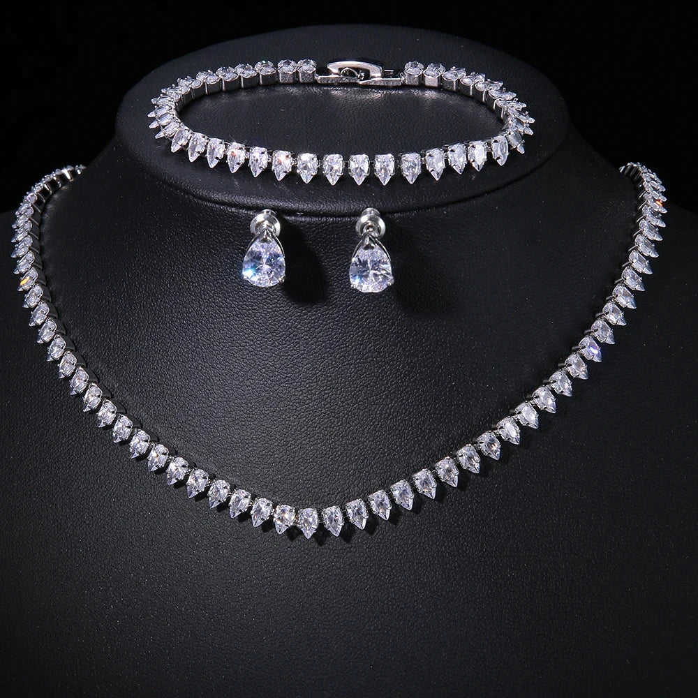 💎 ZAKOL Zircon Bridal Necklace Earrings Set