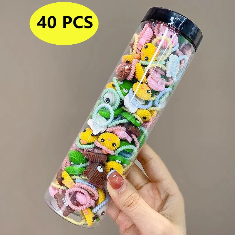 Girls Flower Hair Ties Set