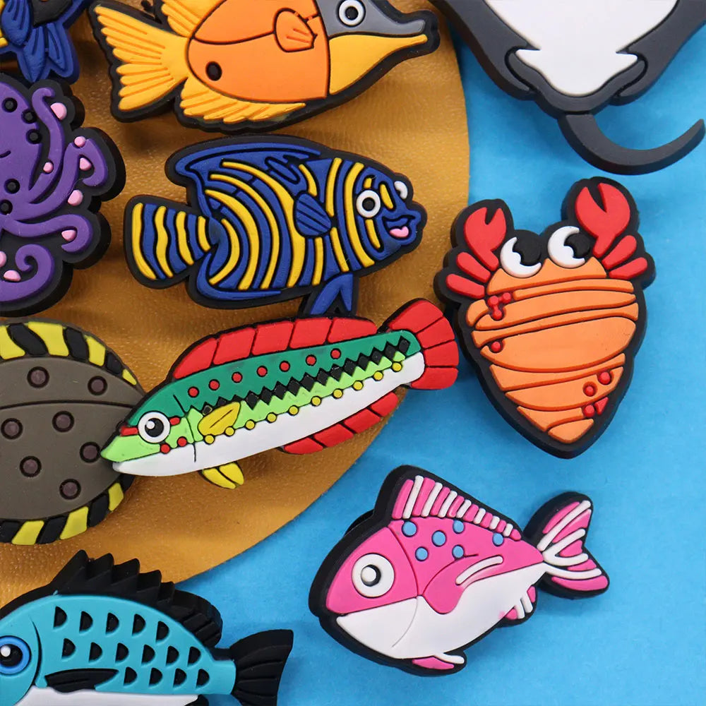 Tropical Fish & Shark Shoe Charms