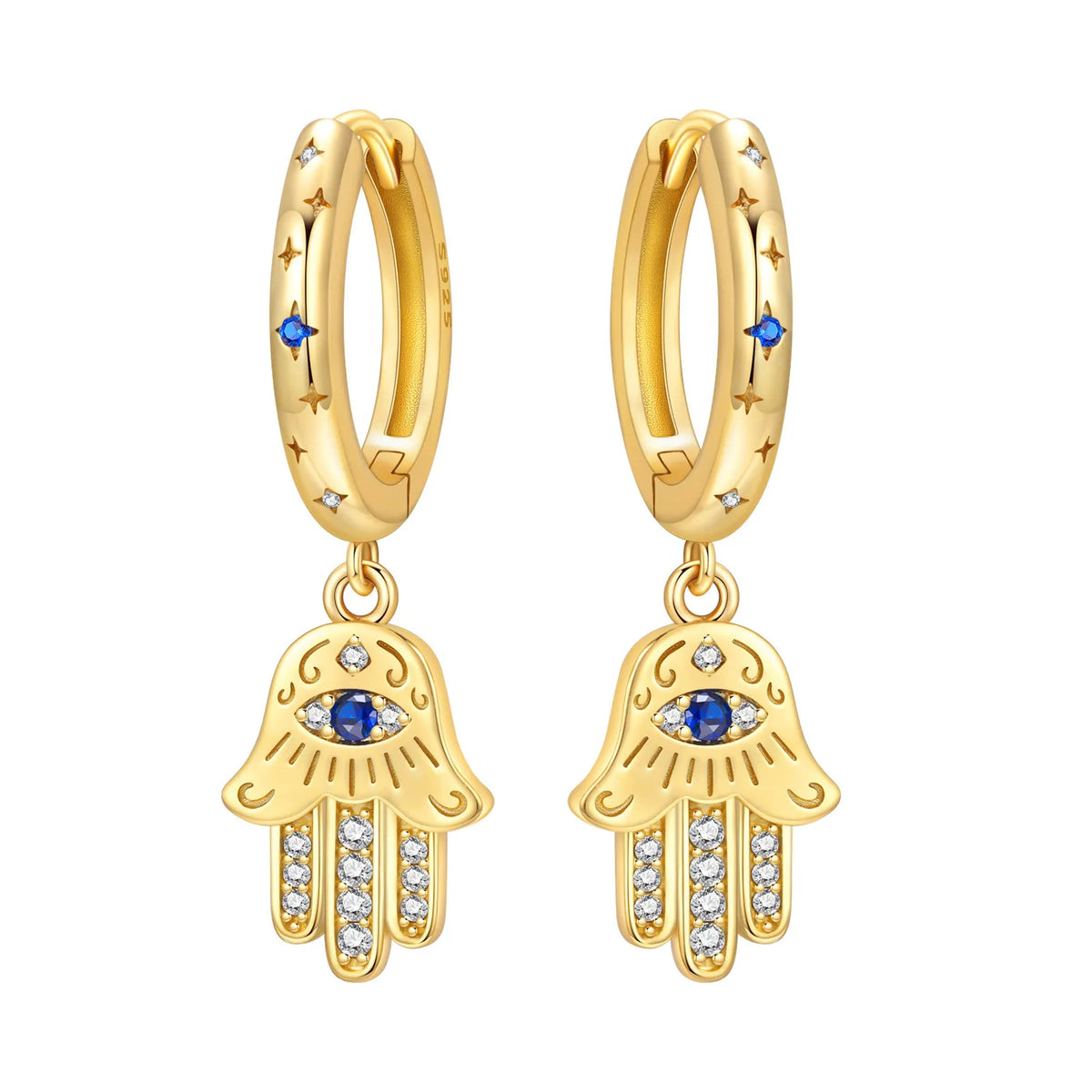 925 Silver 18K Gold Water Drop Earrings