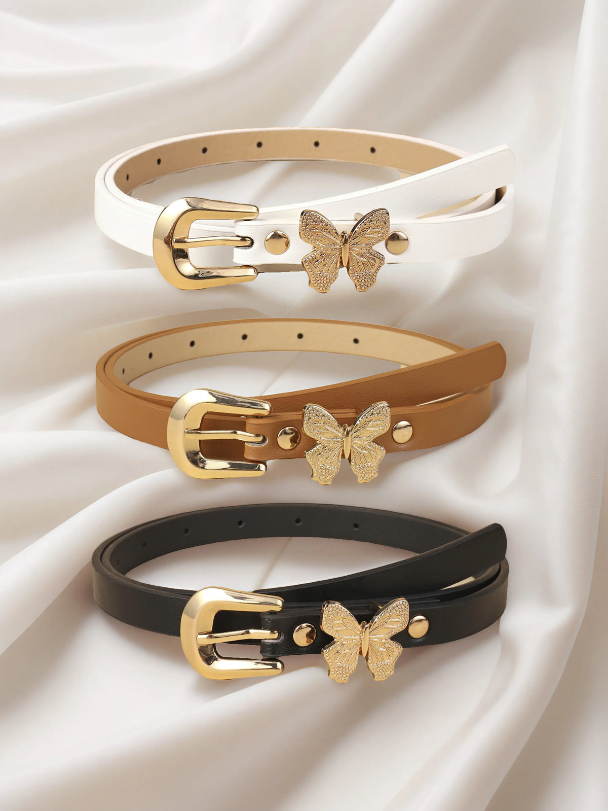 Girls Butterfly PU Belt