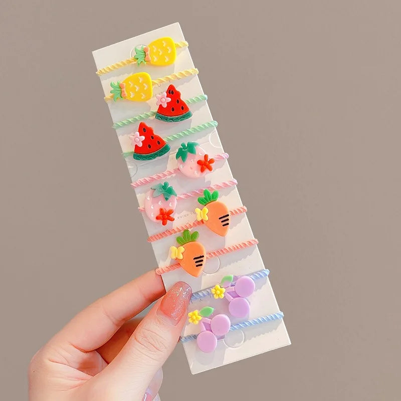 Girls Flower Hair Ties Set