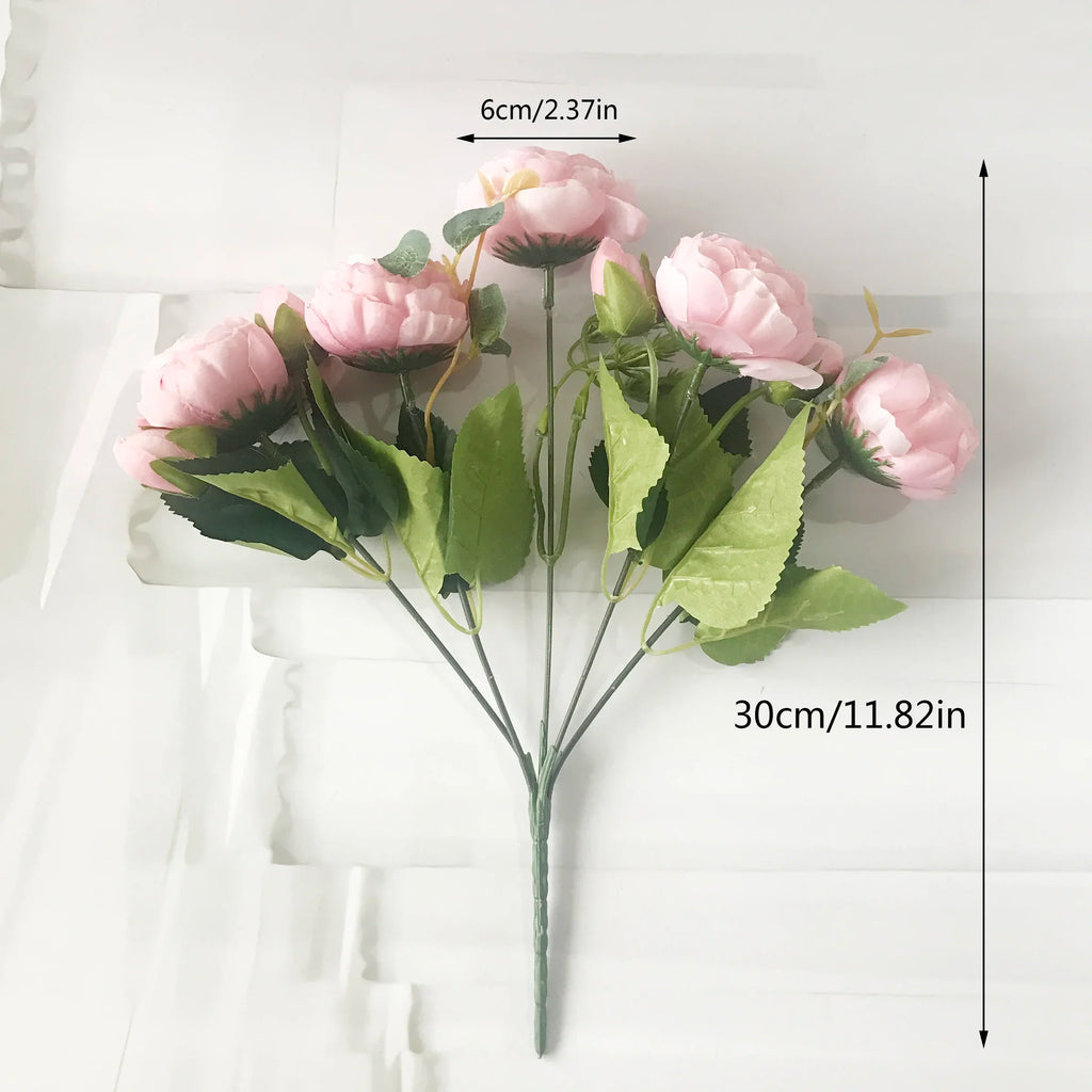 Pink Silk Peony Bouquet 30cm