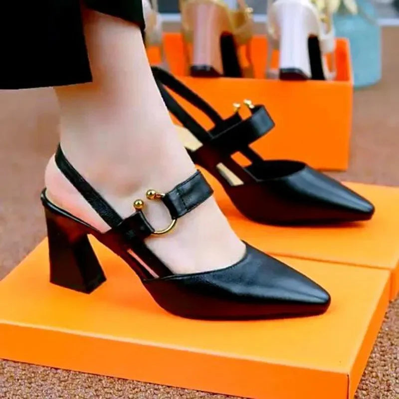 Women's Yellow 5cm Pointed-Toe Pumps