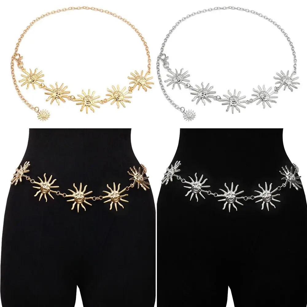 Vintage Sun Metal Waist Chain Belt