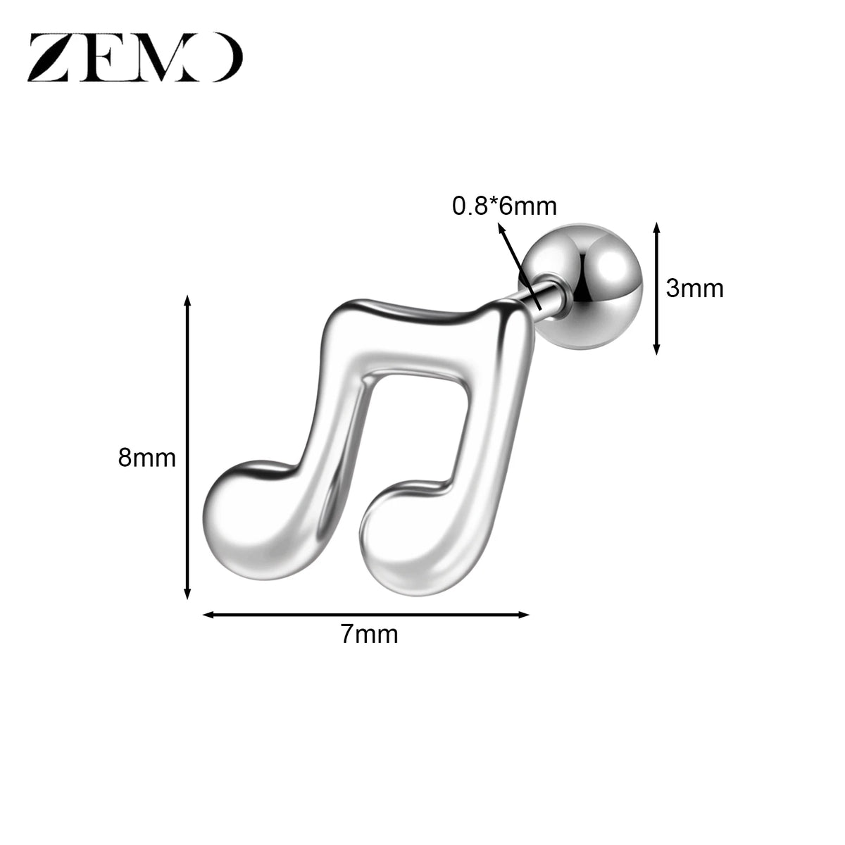 Cute Cartilage Stud Earring (20G, 1 Pc)