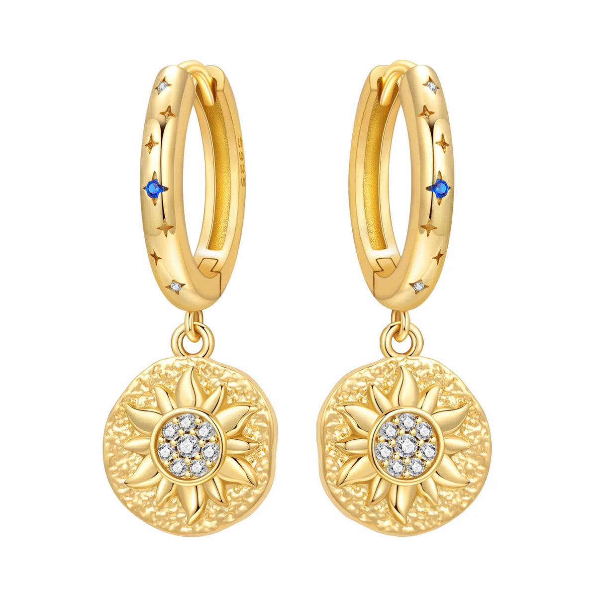 925 Silver 18K Gold Water Drop Earrings