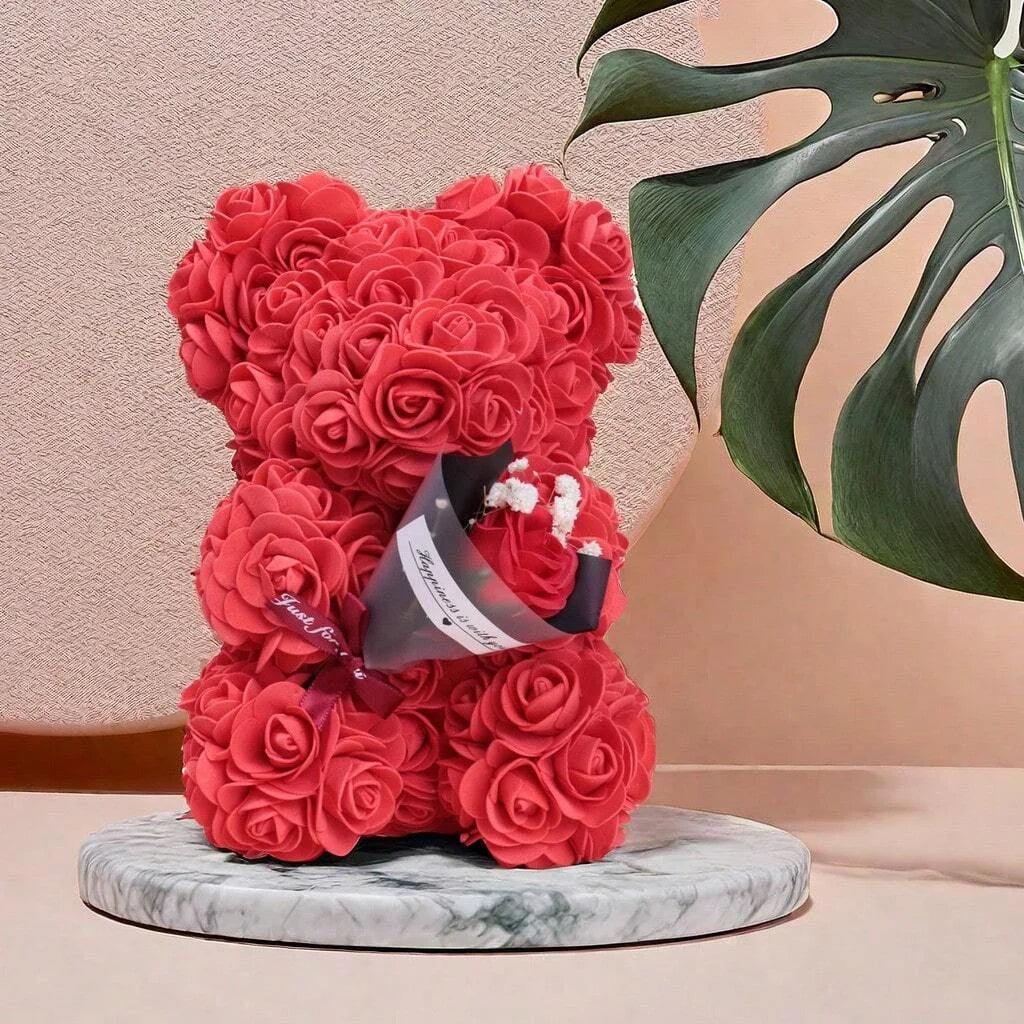 Foam Rose Teddy Bear Bouquet