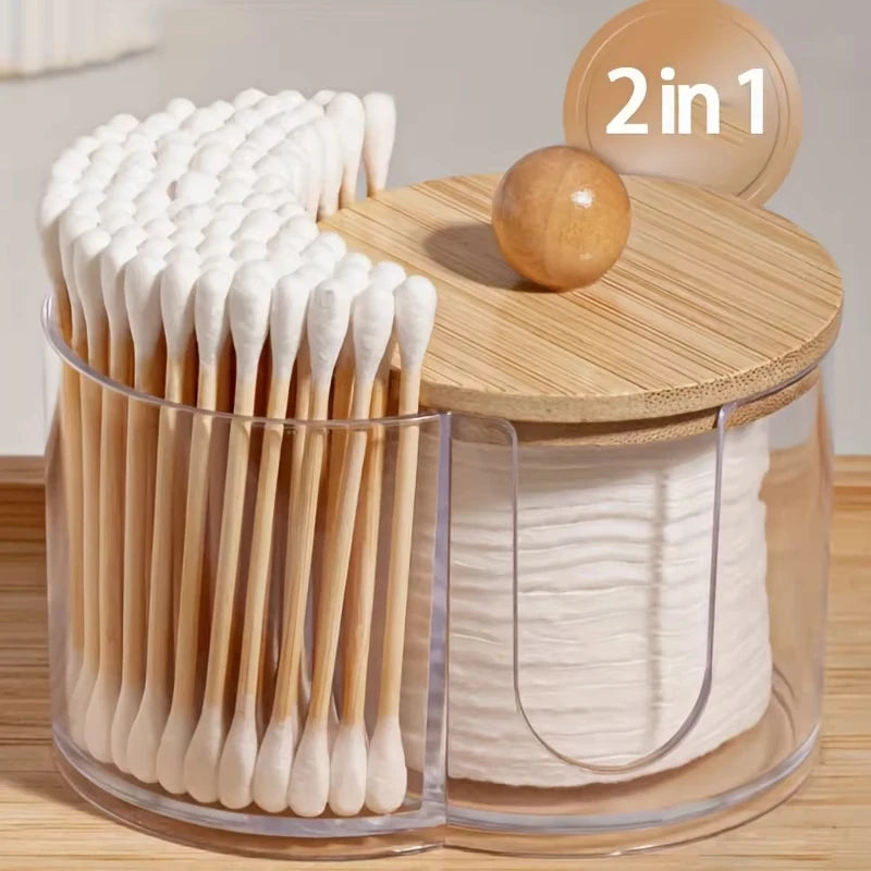 Clear Cotton Swab & Ball Organizer