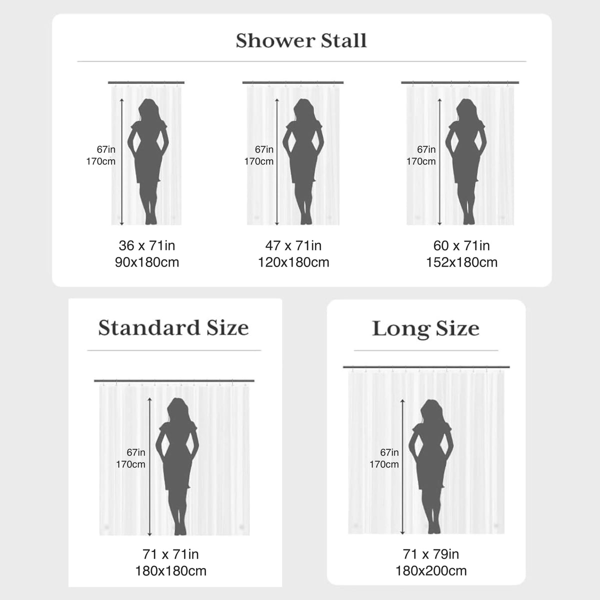 Checked Waterproof Shower Curtain