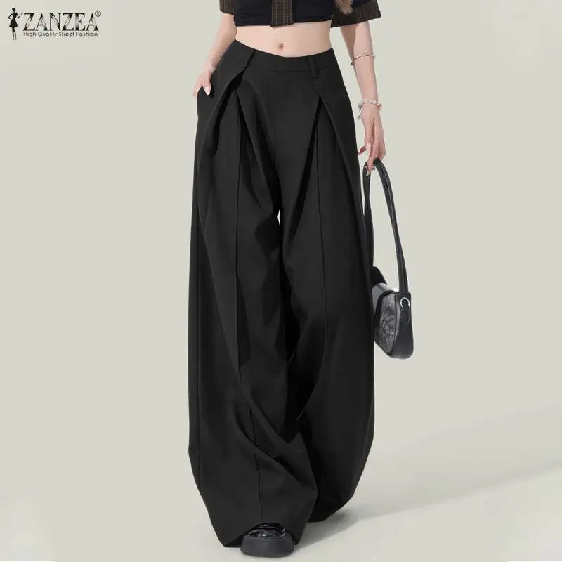 Elegant Loose Palazzo Work Pants