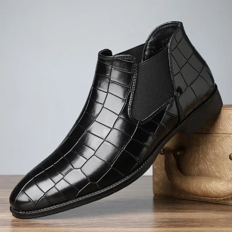 Men's Pointed-Toe Leather Boots