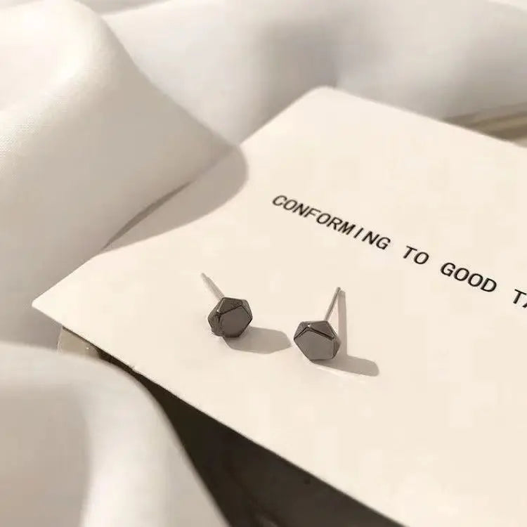 Tiny Metal Charm Stud Earrings