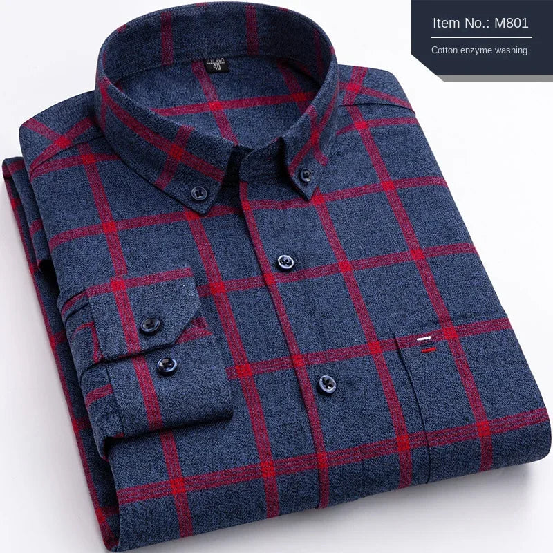Men's Oversized Cotton Plaid Shirt