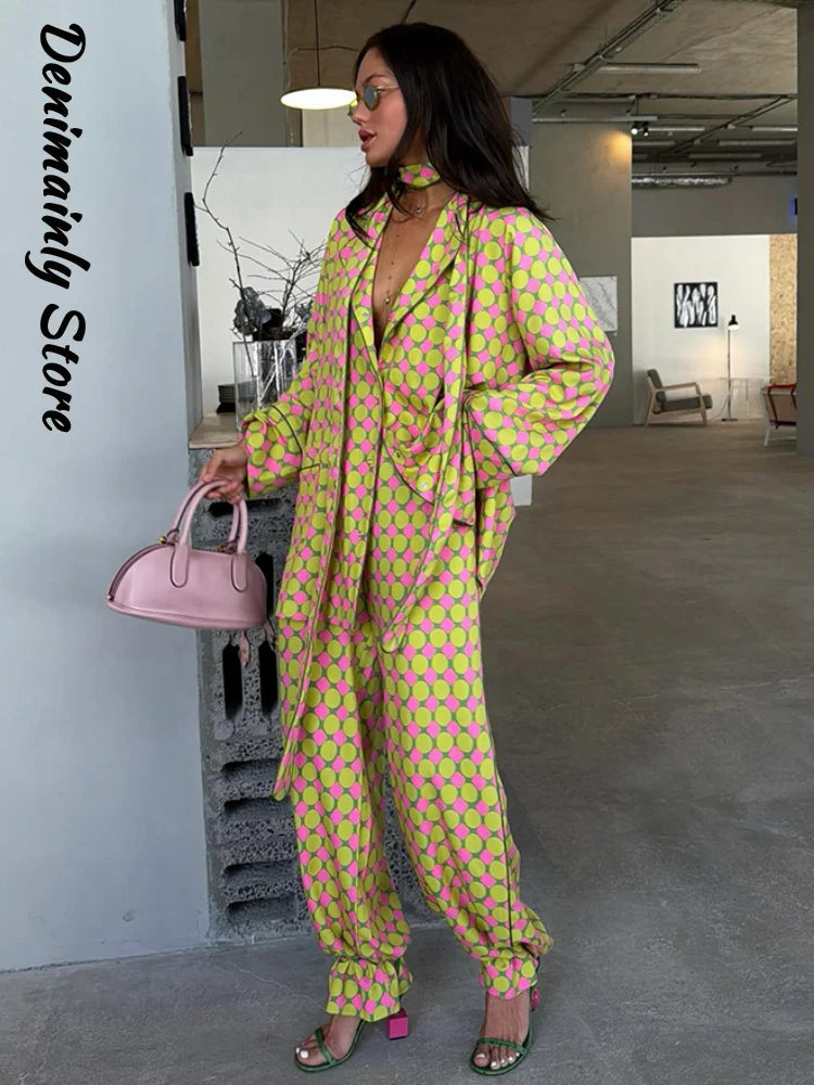Vintage Print Shirt & Pants Set
