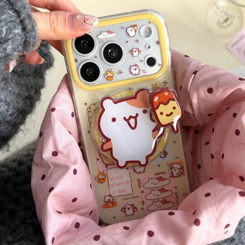Funny Cartoon Magnetic iPhone Case with Stand