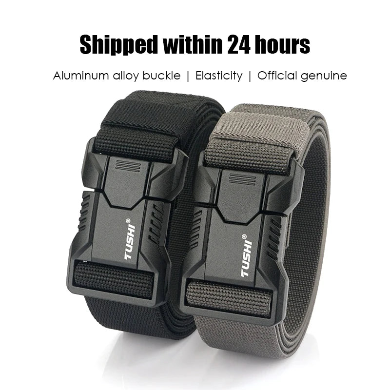 Tactical Elastic Belt with Quick Release Buckle