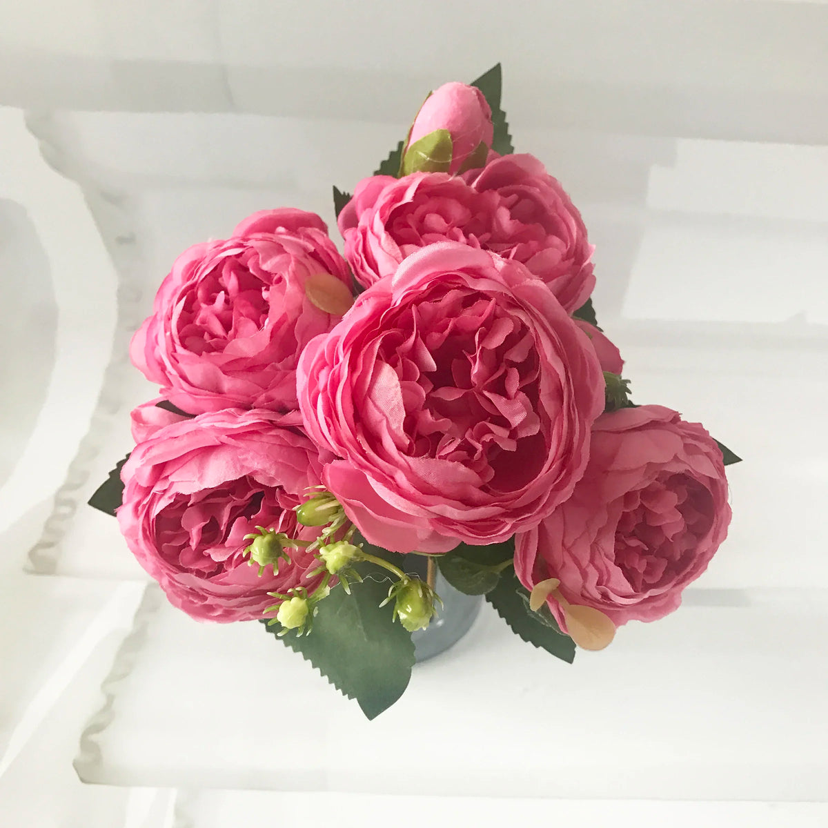 Pink Silk Peony Bouquet 30cm