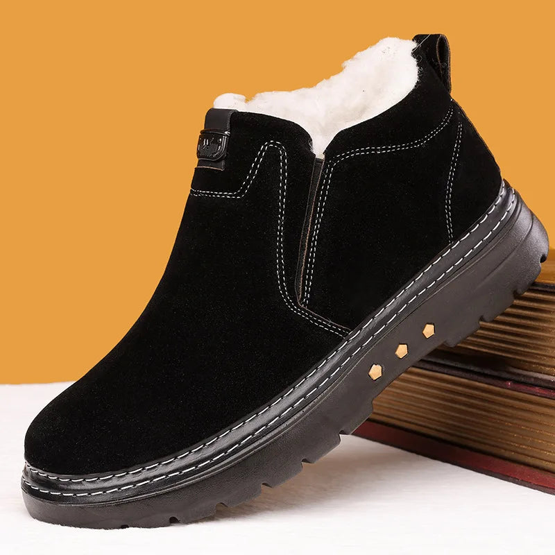 Men's Fleece-Lined Cotton Snow Boots