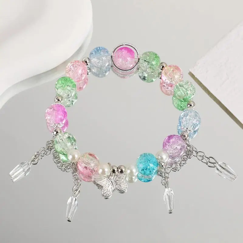Lucky Bead Butterfly Charm Bracelet
