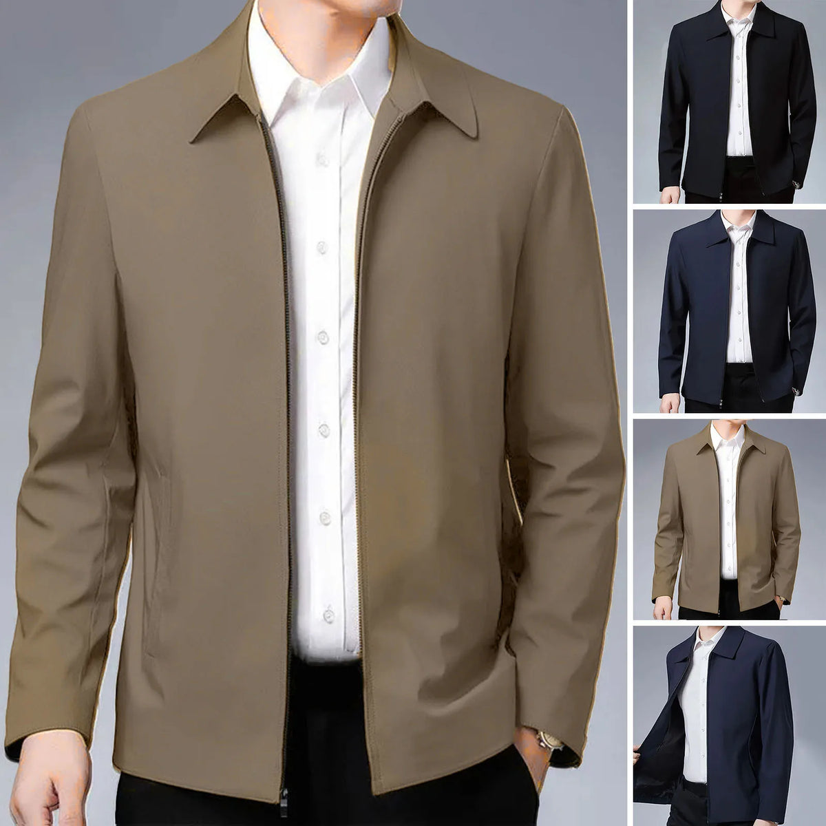 Men's Lapel Zip Jacket