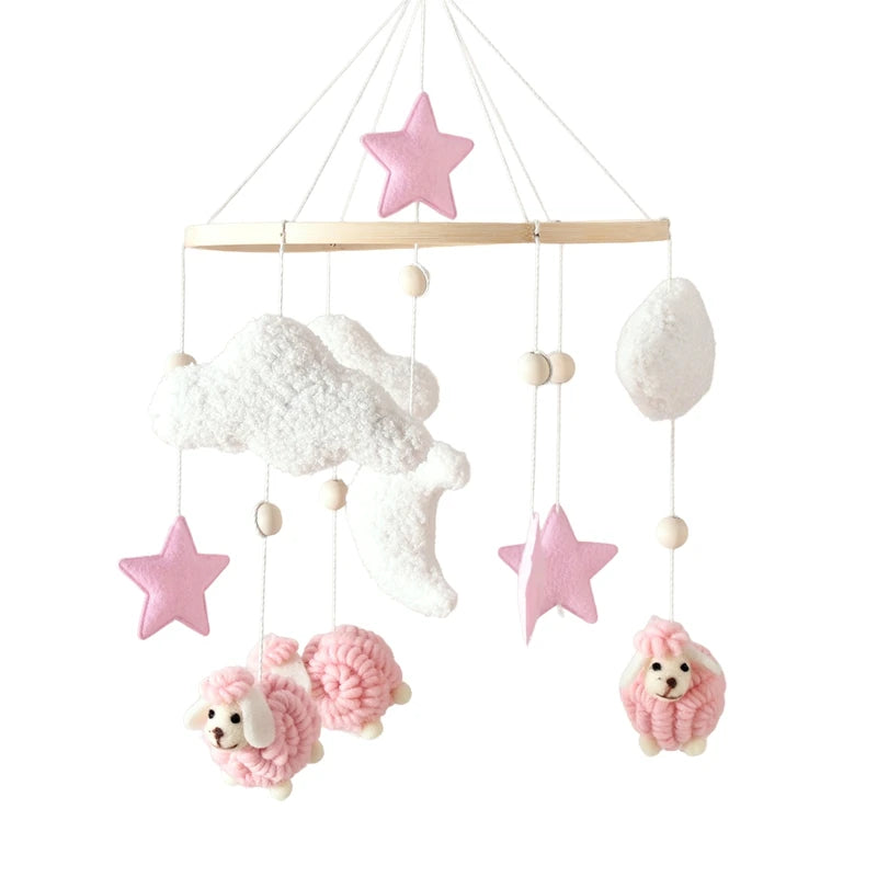 🐻 Wooden Bear Baby Crib Mobile