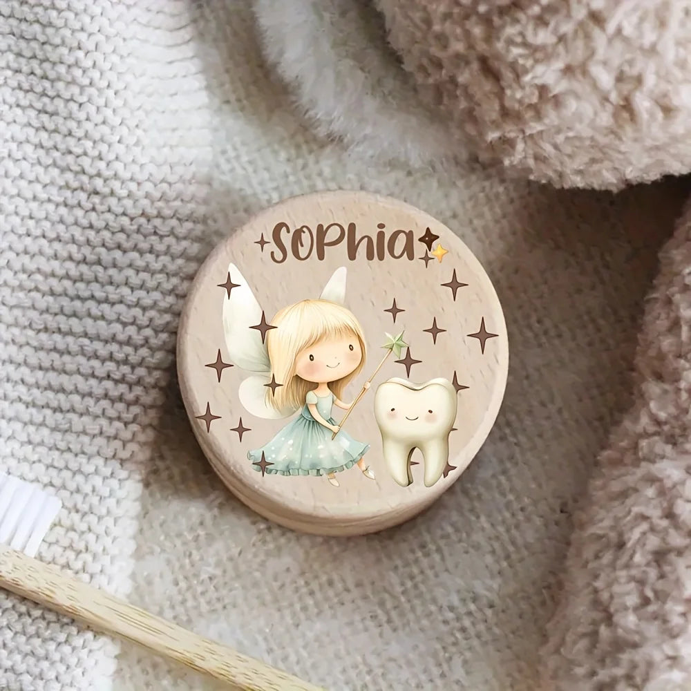 Personalized Wooden Baby Tooth Box