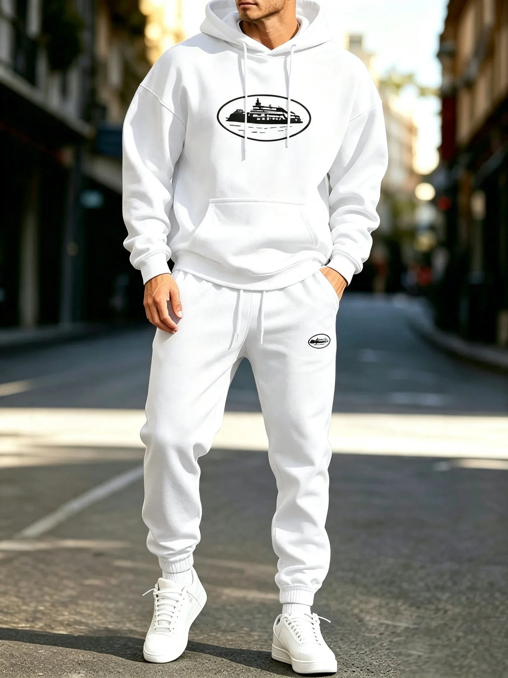 Unisex Fleece-Lined Graphic Hoodie Set
