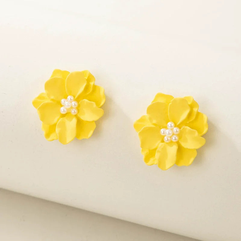 Colorful Acrylic Flower Stud Earrings