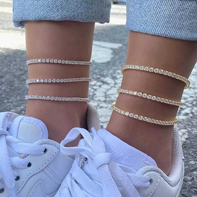 Zircon Tennis Chain Anklet