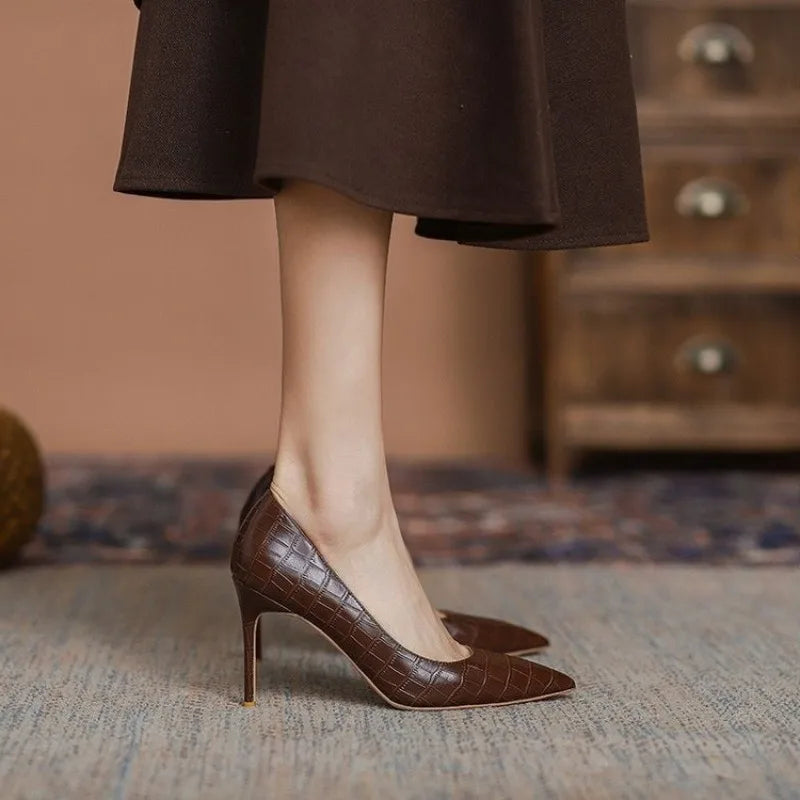 Women's Brown Stiletto Pumps