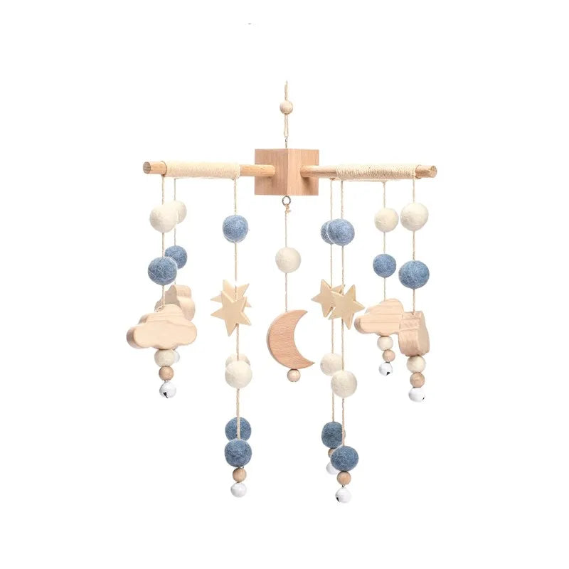 ⭐ Wooden Crochet Stars Baby Crib Mobile