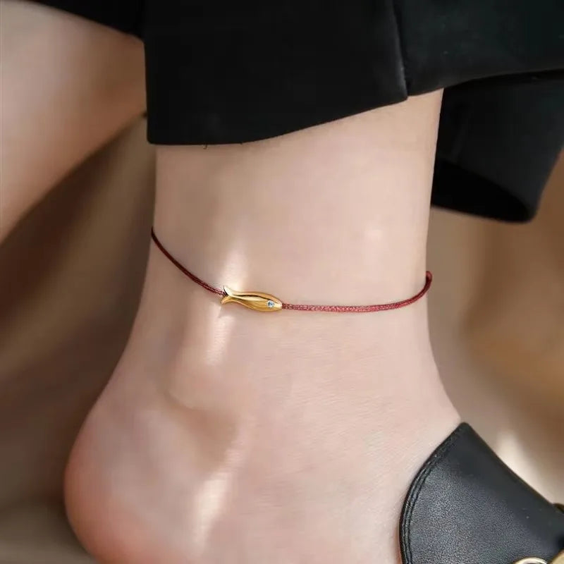925 Silver Double-Layer Disc Anklet