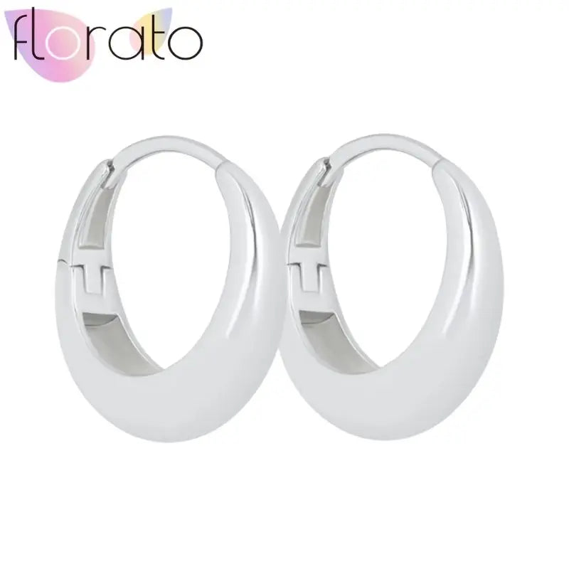 925 Silver Plain Circle Hoop Earrings