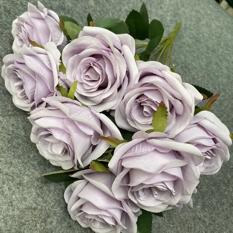 9-Head Artificial Rose Bouquet