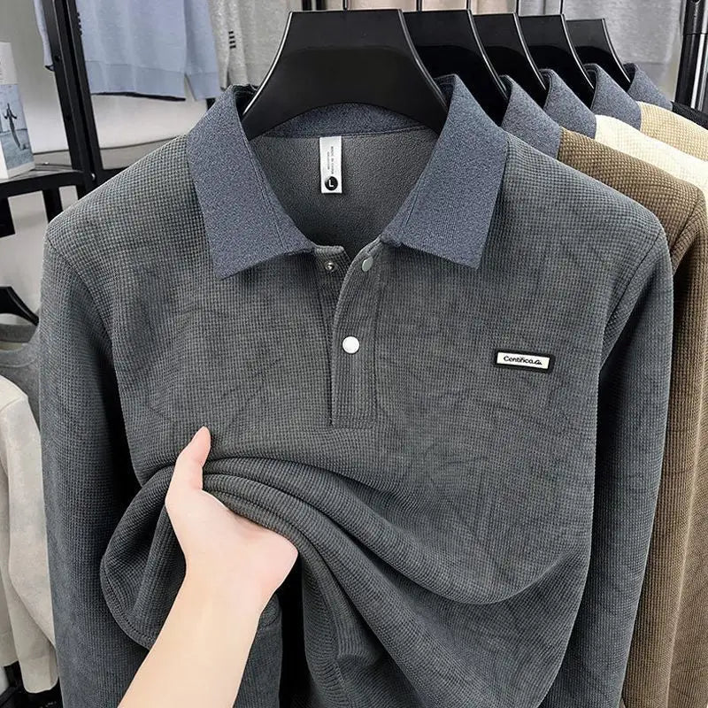 Men's Fleece Long Sleeve Polo