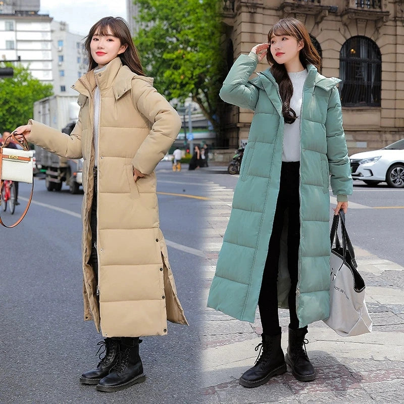 Women's Long Hooded Padded Coat