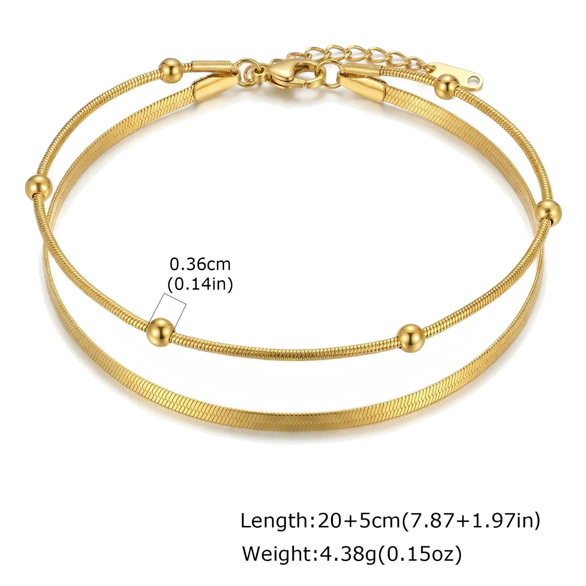 Boho Double-Layer Bead Anklet