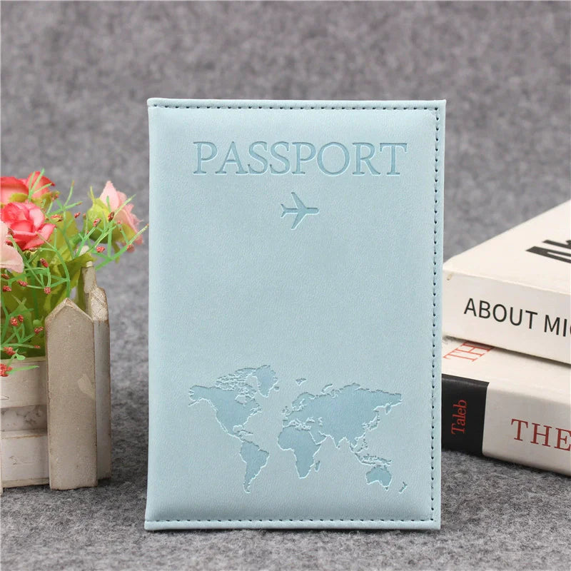 World Map Passport Cover