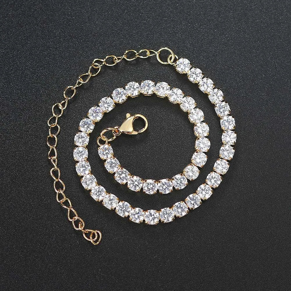 Zircon Tennis Chain Anklet