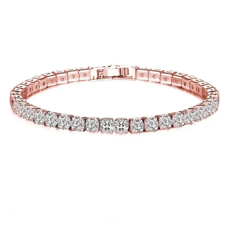 925 Silver Rose Gold Tennis Bracelet