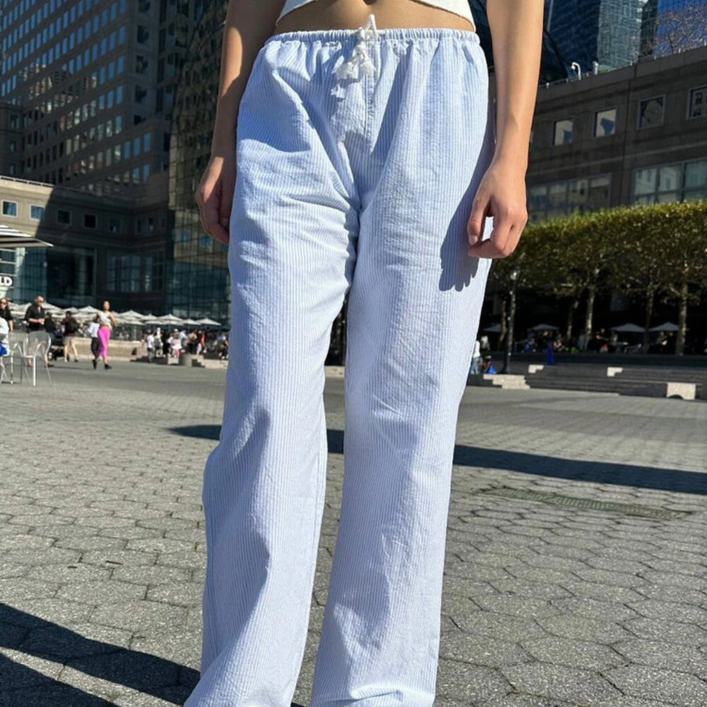 Drawstring Loose Wide-Leg Pants
