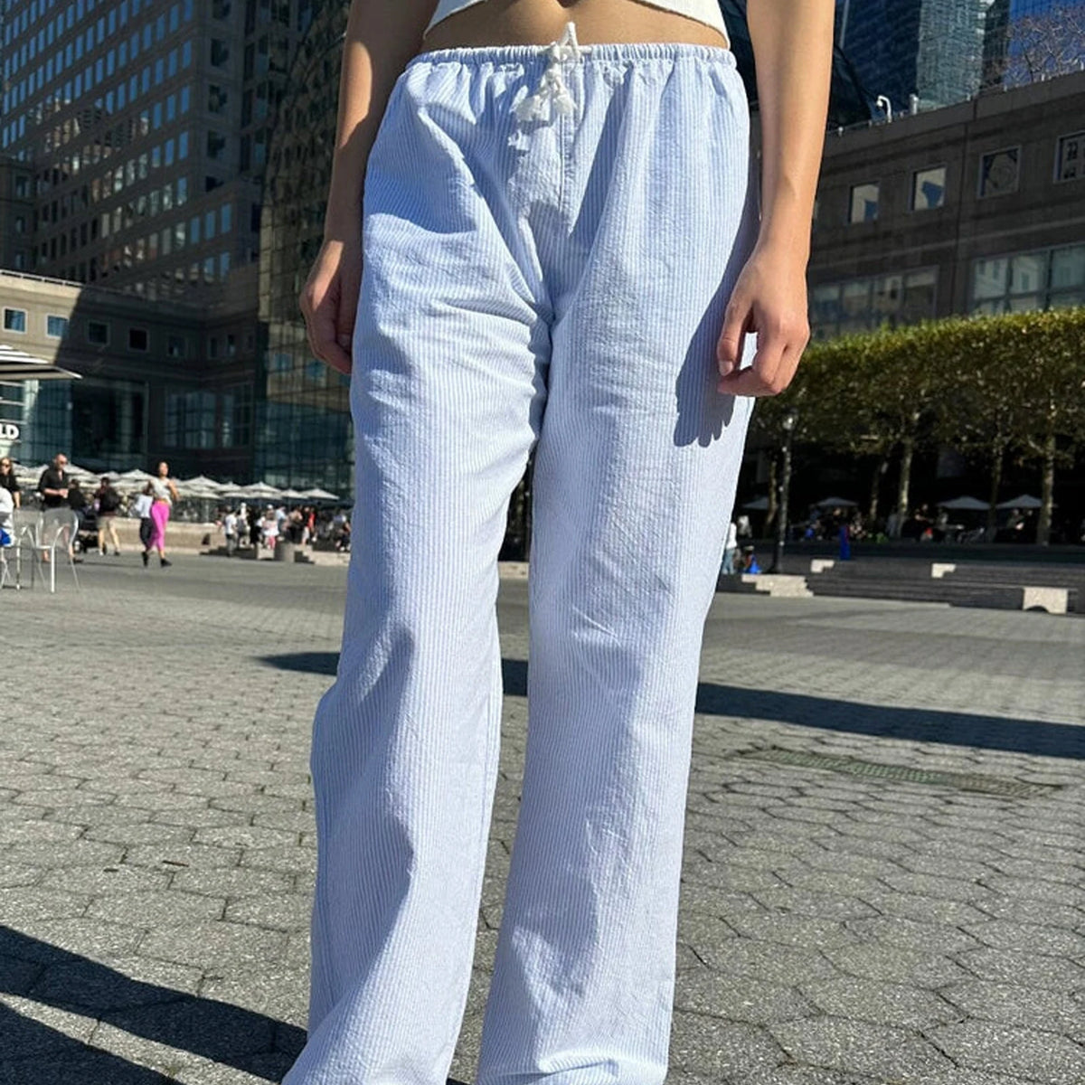 Drawstring Loose Wide-Leg Pants