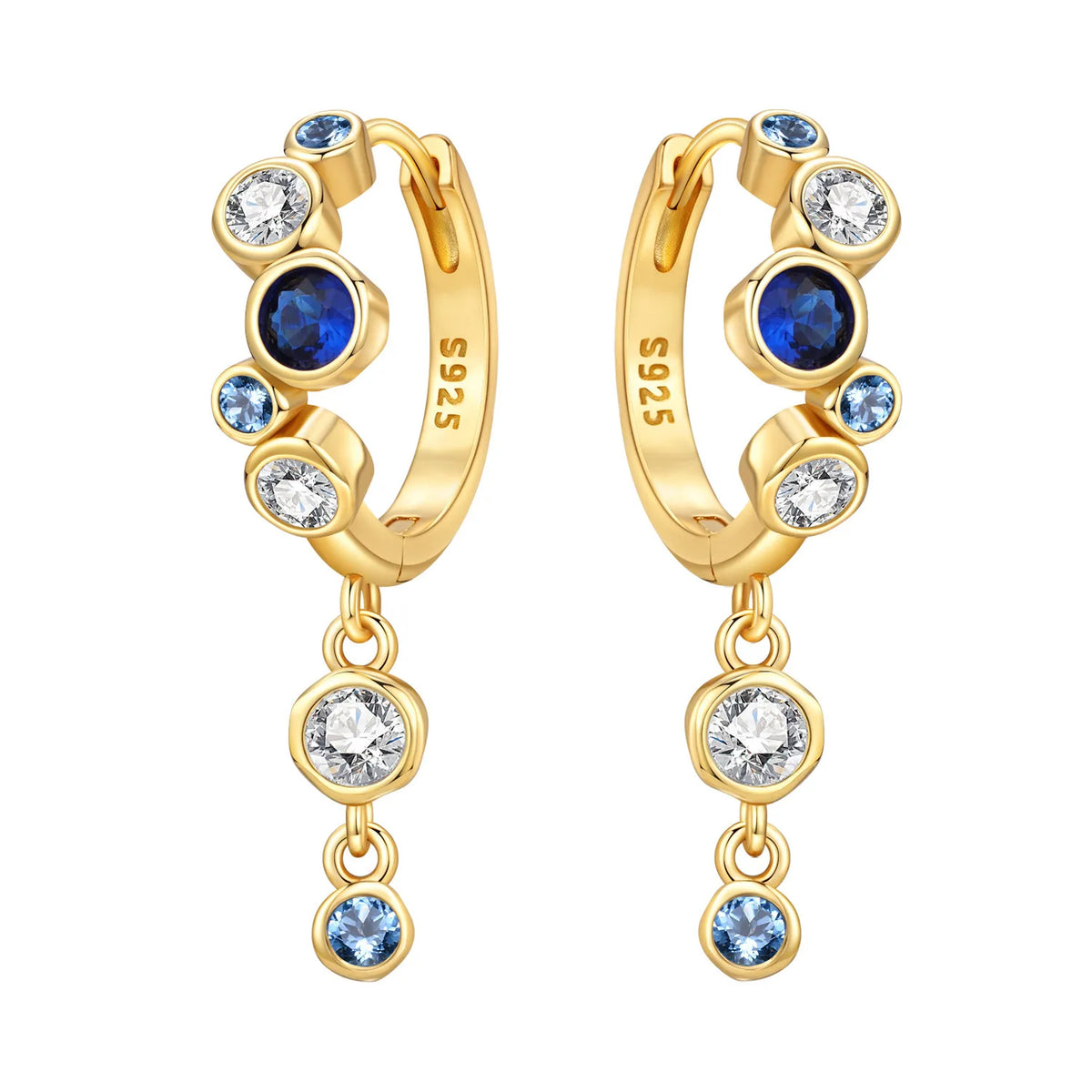 925 Silver Evil Eye Hamsa Drop Earrings