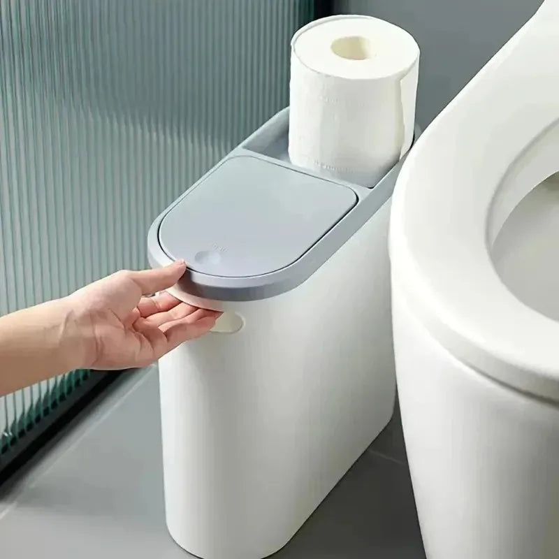 Slim Press-Top Trash Can