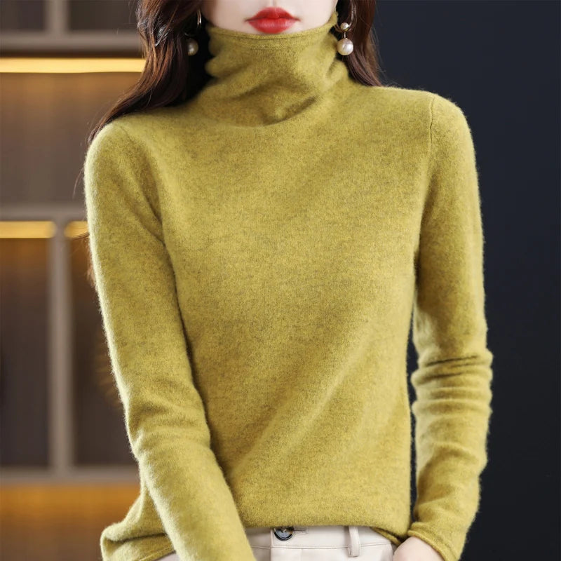 100% Merino Wool Mock Neck Sweater
