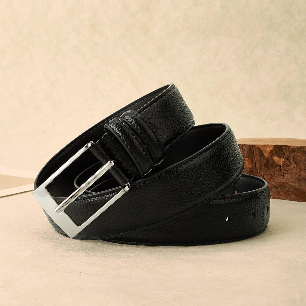 Men's Textured Leather Business Belt