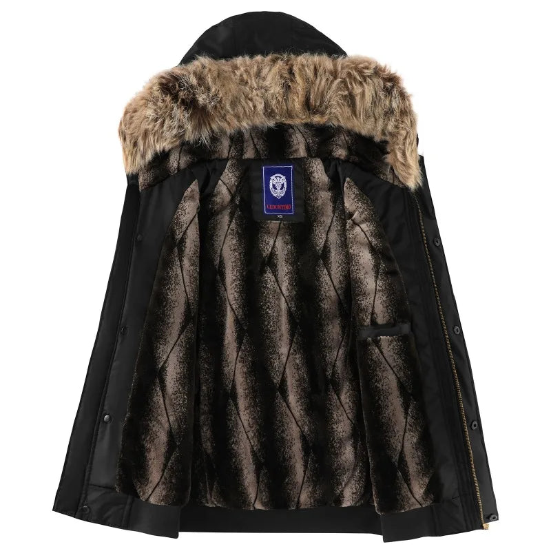 Men's Fur Collar Hooded Down Jacket
